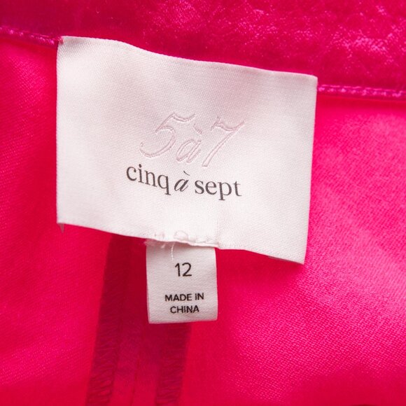 Cinq à Sept Karis Satin Pants Kylie Jacket Set Sophisticated Ultra Pink Size 12 - Picture 6 of 16